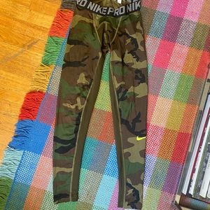 Lightly worn camo Nike PRO running tights